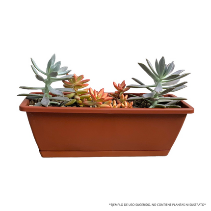 Maceta rectangular. Jardineras, ventanales, balcones. Terracota
